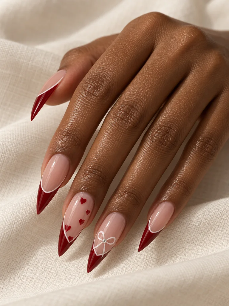 Diseño francés rojo con corazones